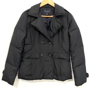 Banana Republic Factory Black Double Breasted Blazer Puffer Coat Size S